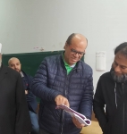 The Association of Friends of the Blind in Al-Bireh and the Al-Qabas School for the Visually Impaired received the lawyer Mr. Nazem Aoun, one of the senior officials of the British penny appeal